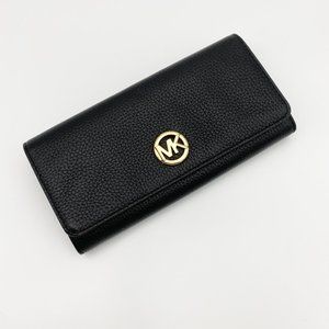Michael Kors Black fulton flap continental wallet